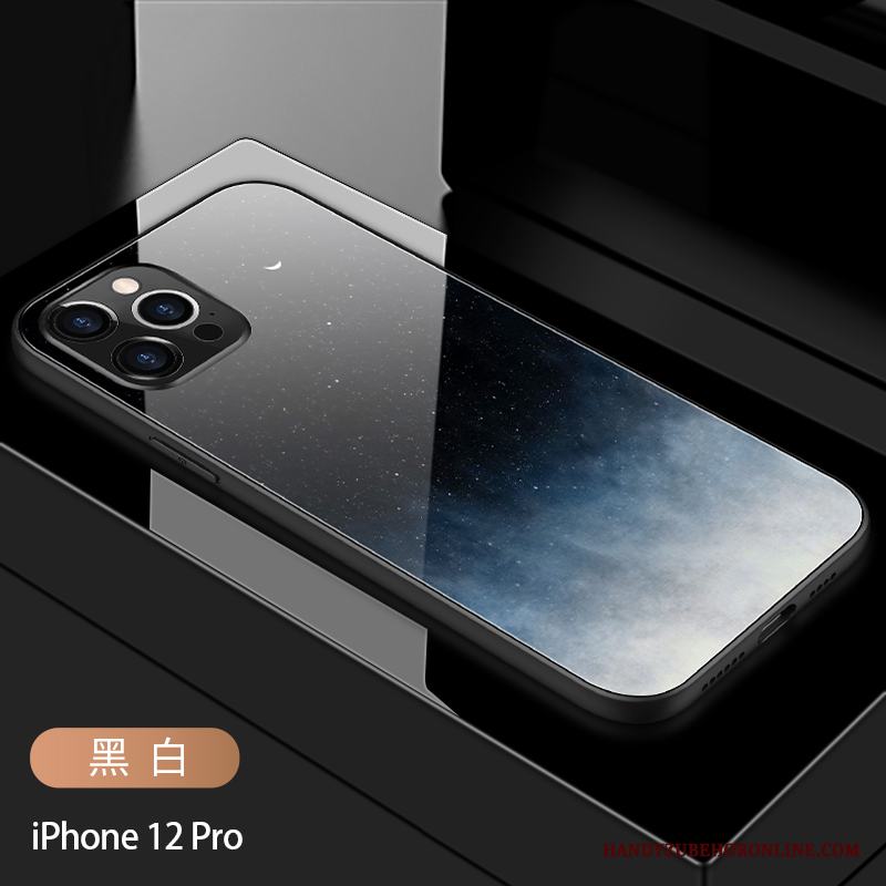 iPhone 12 Pro Silikon Fodral Spegel Fallskydd Par Purpur Skal Telefon