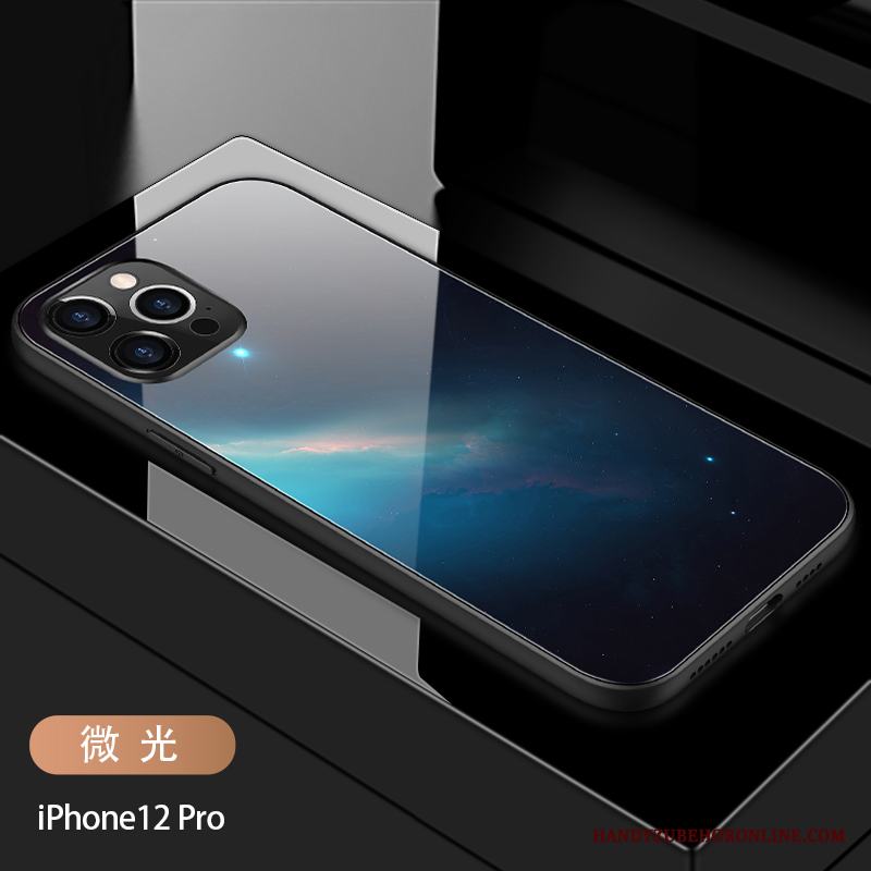 iPhone 12 Pro Silikon Fodral Spegel Fallskydd Par Purpur Skal Telefon