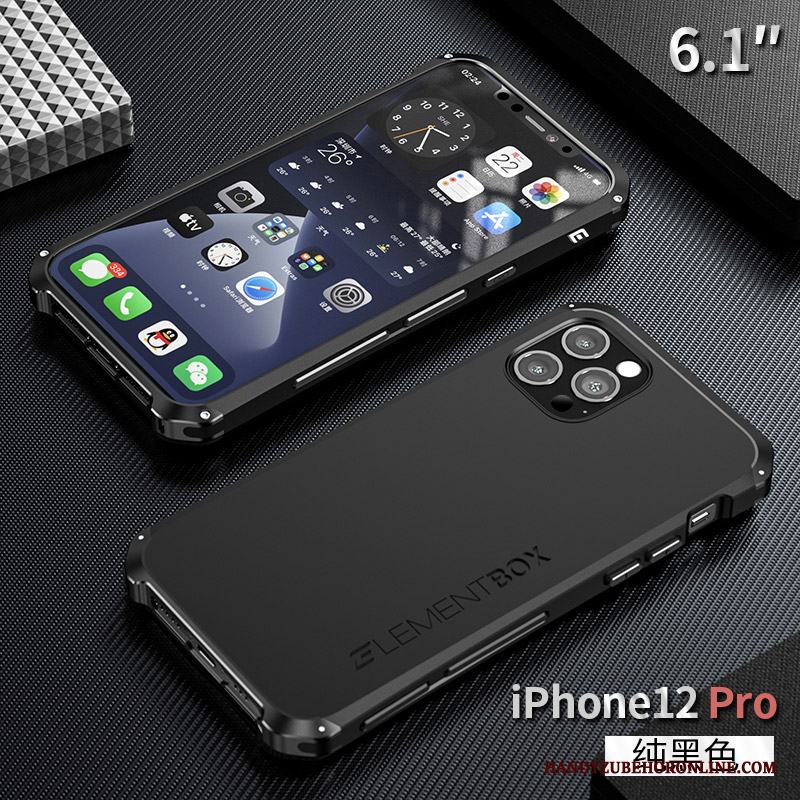 iPhone 12 Pro Skal Telefon Blå Metall Ny Frame All Inclusive Skydd