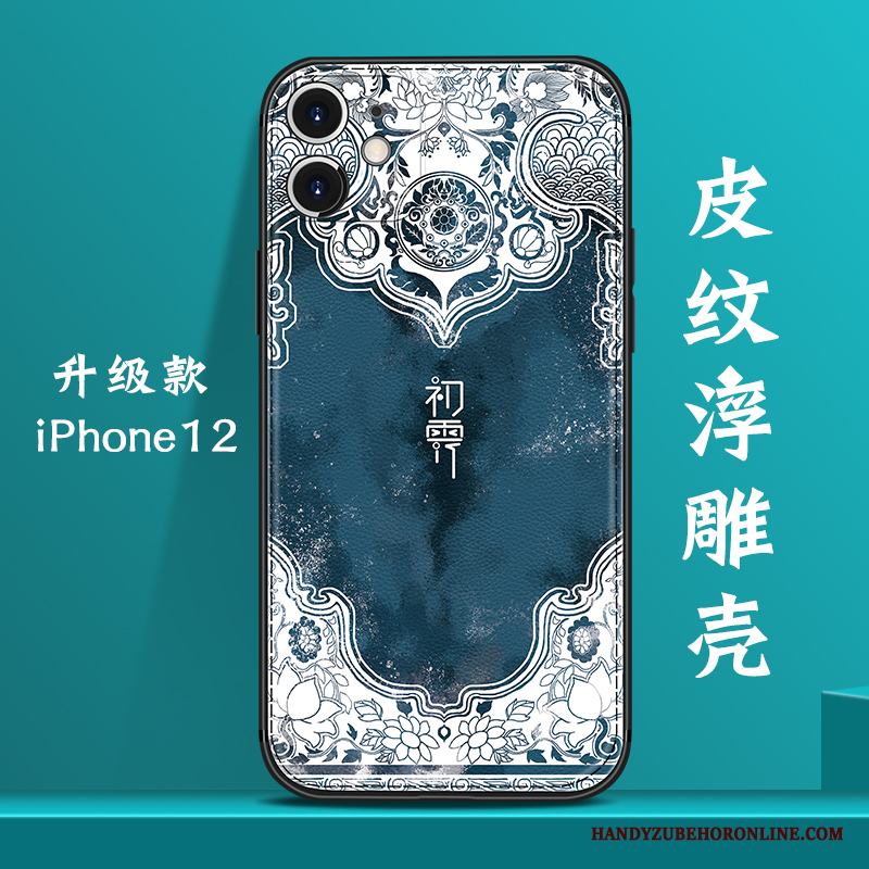 iPhone 12 Skal Kreativa Kinesisk Stil Ny Vind Fallskydd Blå All Inclusive