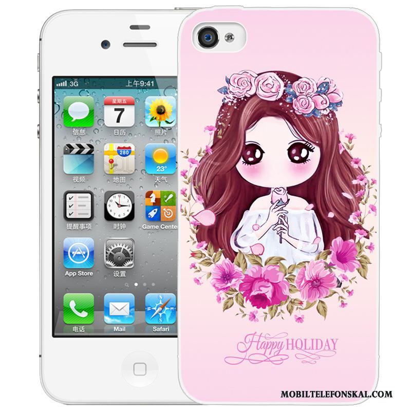 iPhone 4/4s Skal Fodral Silikon Rosa Mobil Telefon Tecknat Skydd