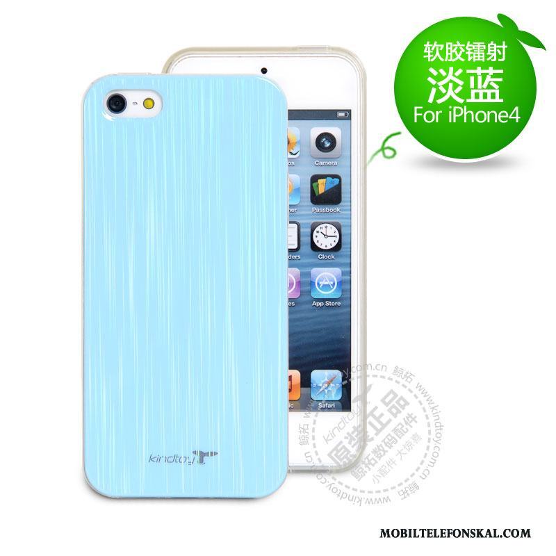 iPhone 4/4s Skydd Skal Färg Blå Fodral Silikon Mobil Telefon