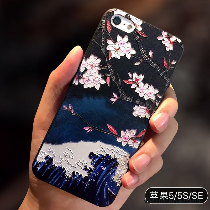 iPhone 5/5s Enkel Kreativa Mjuk Nubuck Silikon Skal Telefon Kinesisk Stil