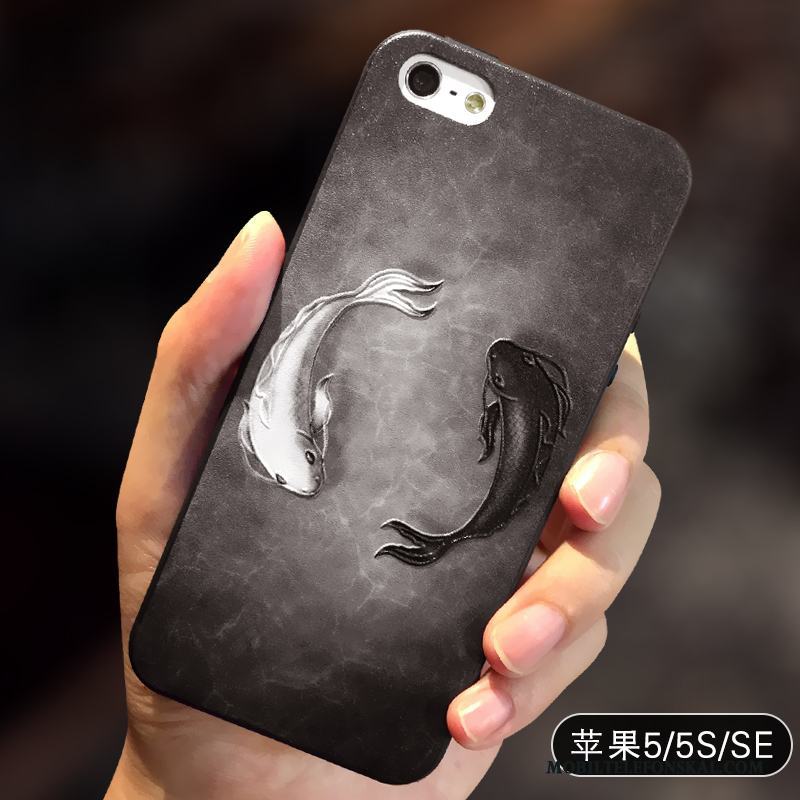 iPhone 5/5s Enkel Kreativa Mjuk Nubuck Silikon Skal Telefon Kinesisk Stil