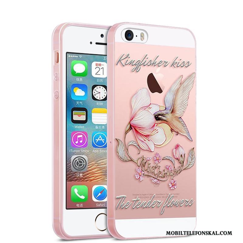 iPhone 5/5s Fodral Fallskydd Tecknat Silikon Skal Telefon Mjuk Purpur