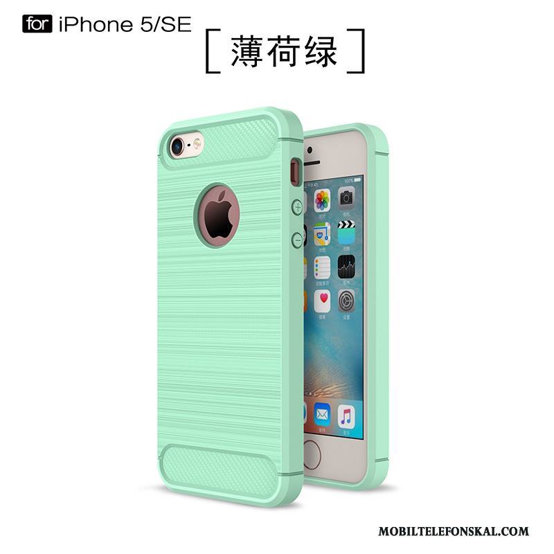 iPhone 5/5s Kostfiber Skydd Trend Skal Telefon Silikon Mjuk Fodral