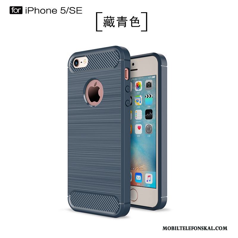 iPhone 5/5s Kostfiber Skydd Trend Skal Telefon Silikon Mjuk Fodral