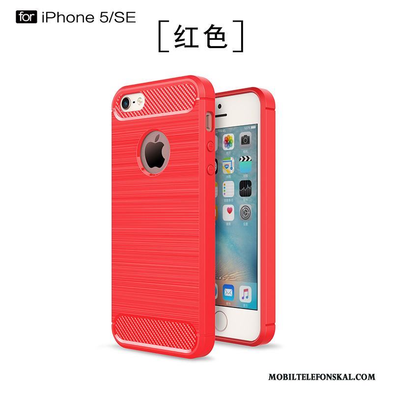 iPhone 5/5s Kostfiber Skydd Trend Skal Telefon Silikon Mjuk Fodral