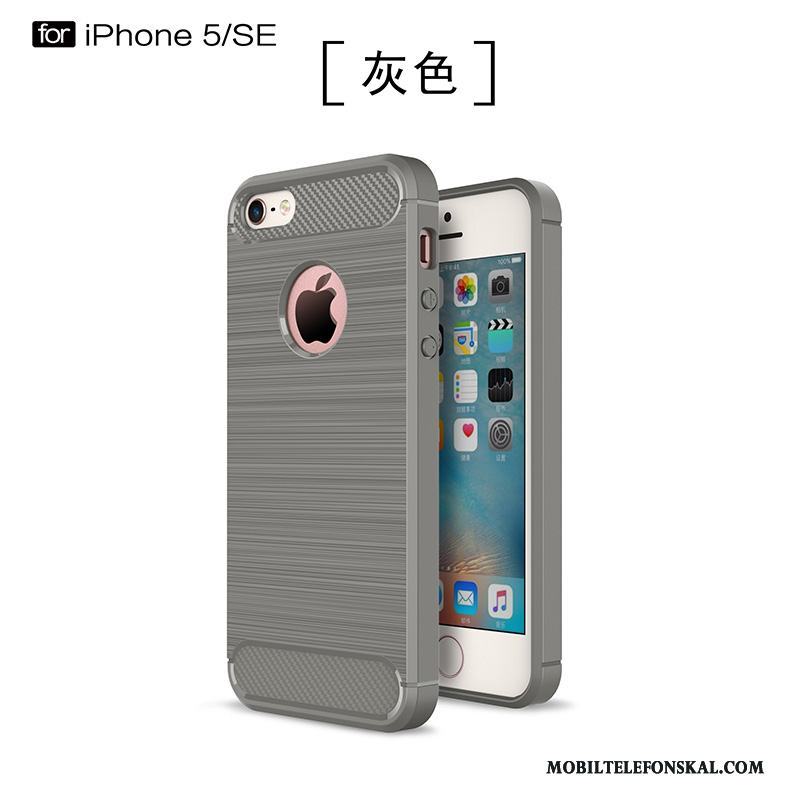 iPhone 5/5s Kostfiber Skydd Trend Skal Telefon Silikon Mjuk Fodral