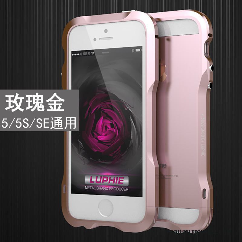 iPhone 5/5s Ny Metall Frame Skal Telefon Fallskydd Rosa Guld