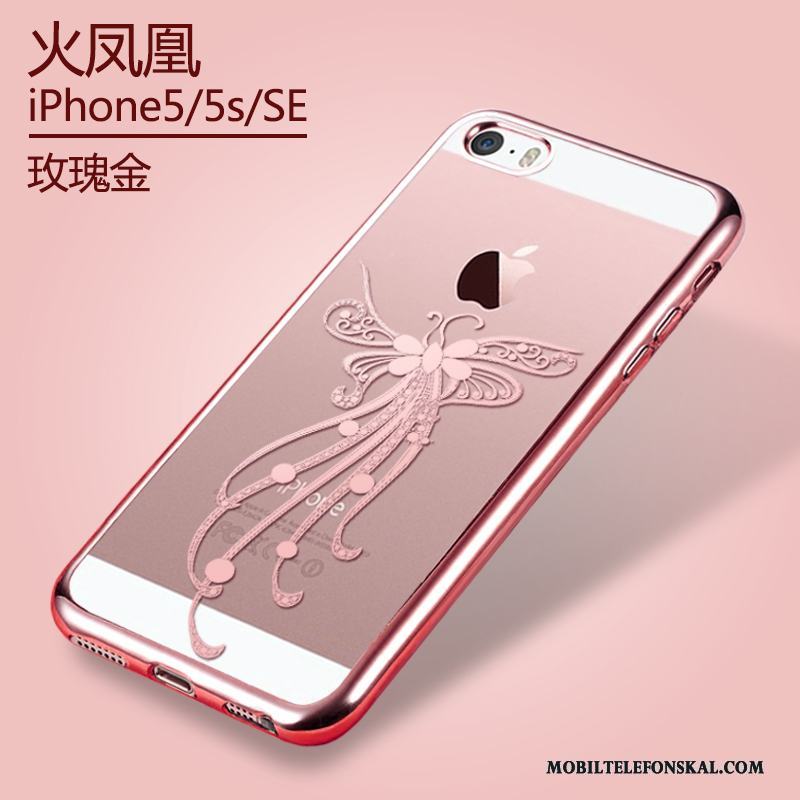 iPhone 5/5s Skal Plating Ny Mobil Telefon Fodral Skydd Guld Transparent