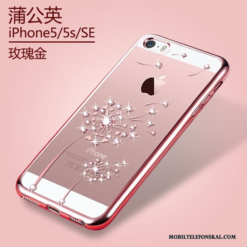 iPhone 5/5s Skal Plating Ny Mobil Telefon Fodral Skydd Guld Transparent