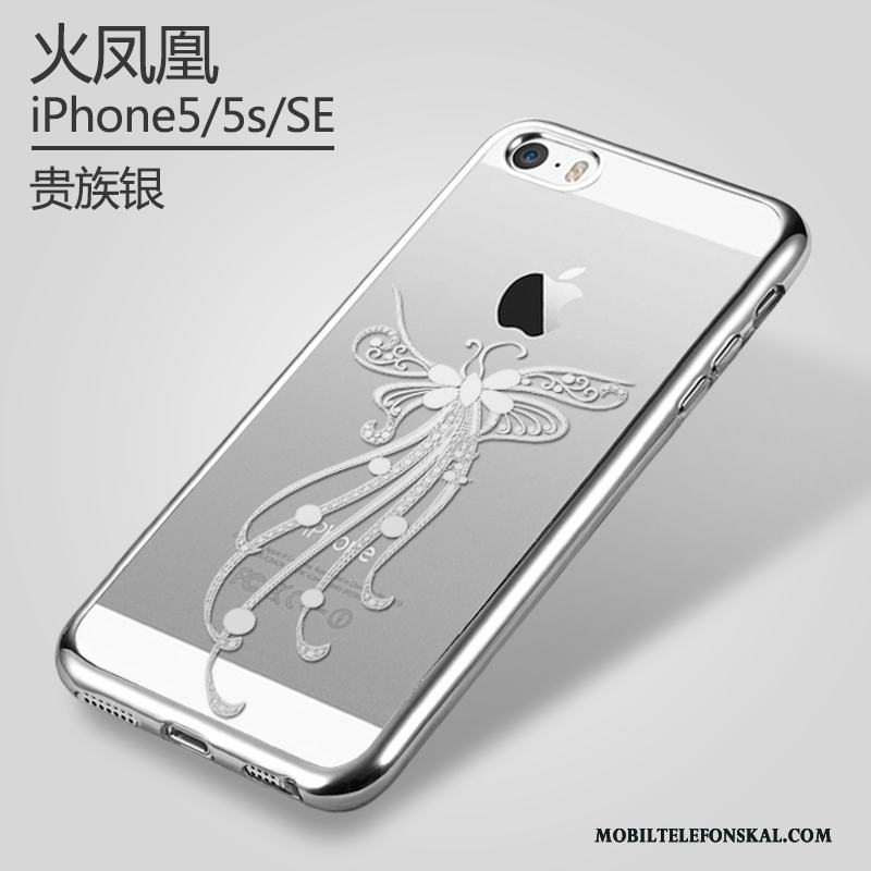 iPhone 5/5s Skal Plating Ny Mobil Telefon Fodral Skydd Guld Transparent