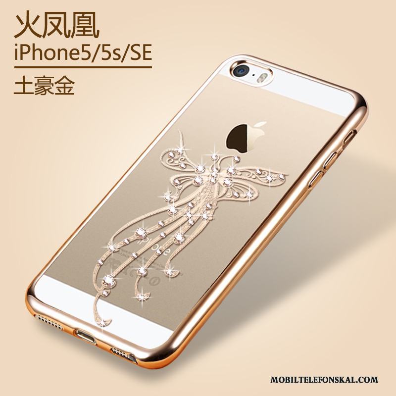 iPhone 5/5s Skal Plating Ny Mobil Telefon Fodral Skydd Guld Transparent