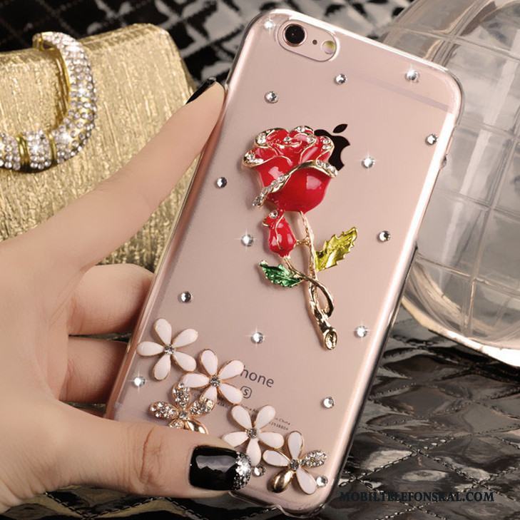 iPhone 5/5s Skal Telefon Skydd Strass Fodral Rosa