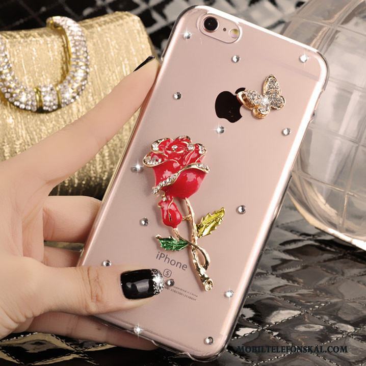 iPhone 5/5s Skal Telefon Skydd Strass Fodral Rosa