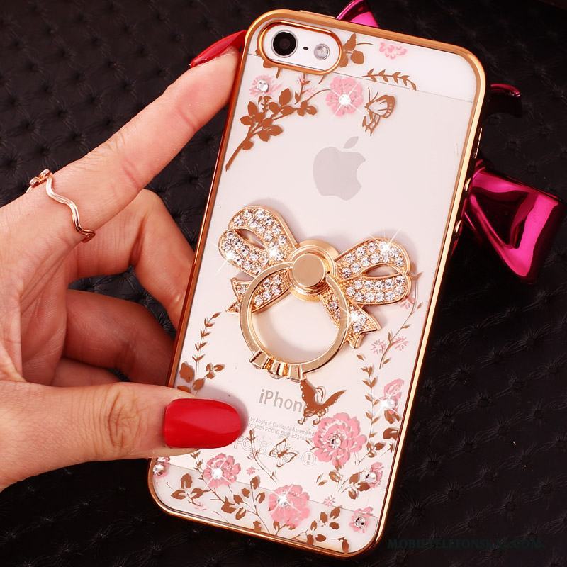 iPhone 5/5s Skal Telefon Strass Mjuk Purpur Bältesspänne All Inclusive Transparent