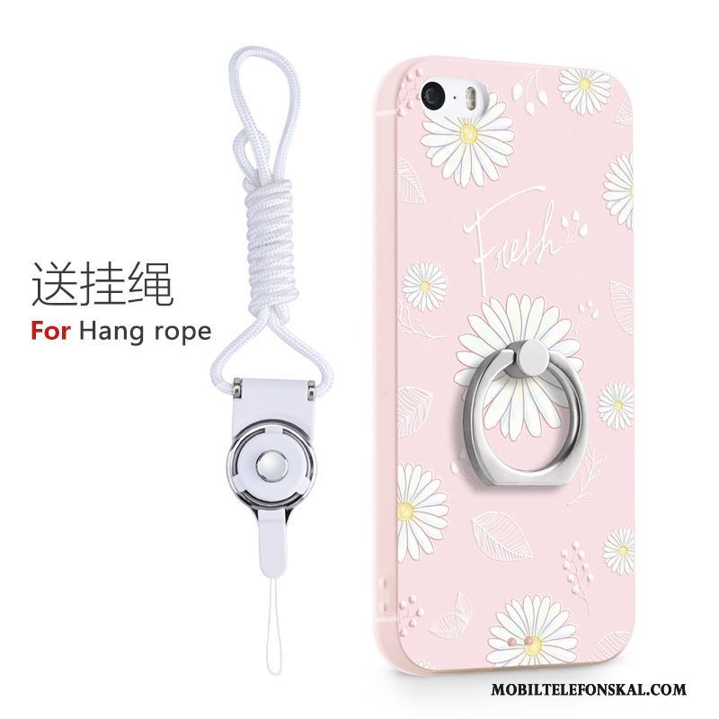 iPhone 5/5s Skal Telefon Support Ring Rosa Vacker Fodral Trend