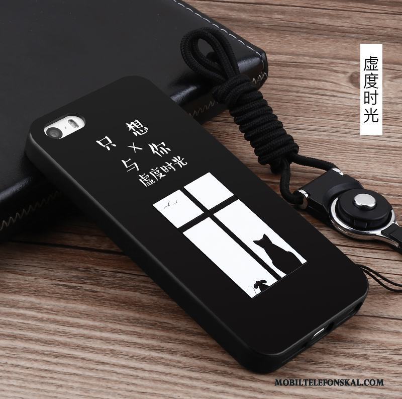 iPhone 5/5s Svart Konst Skal Telefon Kreativa Skydd Silikon Fodral