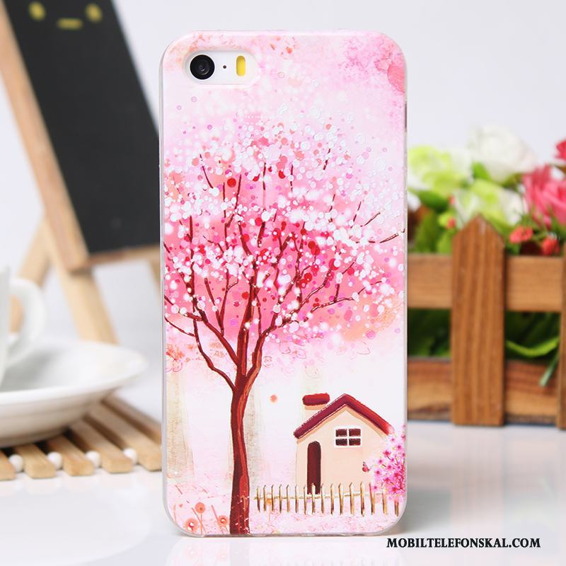 iPhone 5/5s Tecknat Fodral Skal Telefon Ny Cool Skydd Rosa