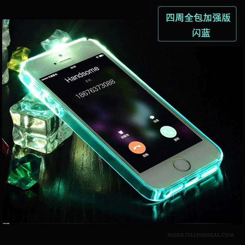 iPhone 5/5s Transparent Skydd Fodral Purpur Kreativa Mobil Telefon Skal