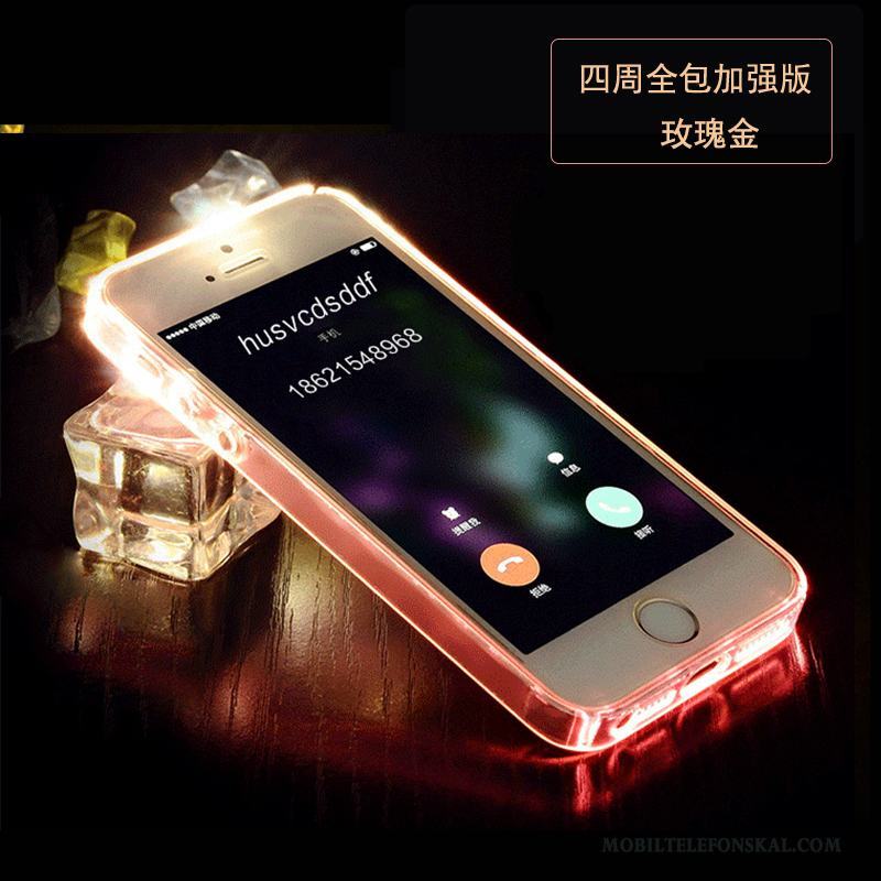 iPhone 5/5s Transparent Skydd Fodral Purpur Kreativa Mobil Telefon Skal