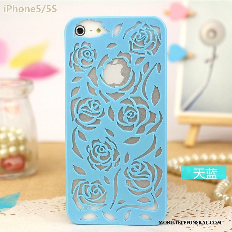 iPhone 5/5s Träsnideri Rose Svart Skal Telefon Blommor Fodral Lätt Och Tunt