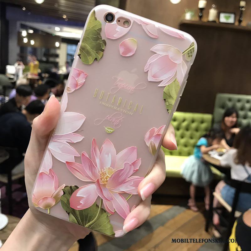 iPhone 6/6s Blommor Mjuk Rose Silikon Skal Telefon Blå Skydd