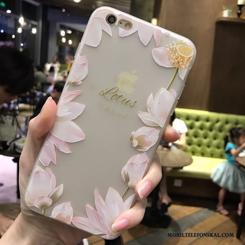 iPhone 6/6s Blommor Mjuk Rose Silikon Skal Telefon Blå Skydd