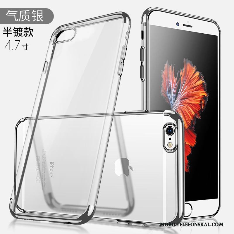 iPhone 6/6s Fallskydd Silikon Transparent Plating Blå Skal Telefon Ny