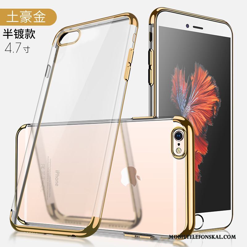 iPhone 6/6s Fallskydd Silikon Transparent Plating Blå Skal Telefon Ny