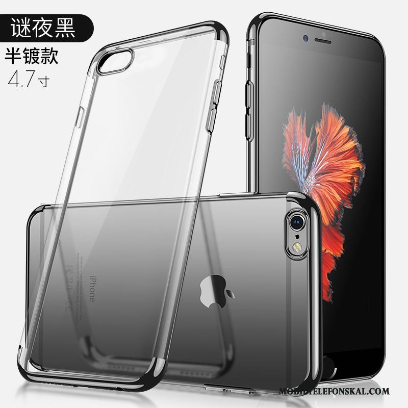 iPhone 6/6s Fallskydd Silikon Transparent Plating Blå Skal Telefon Ny