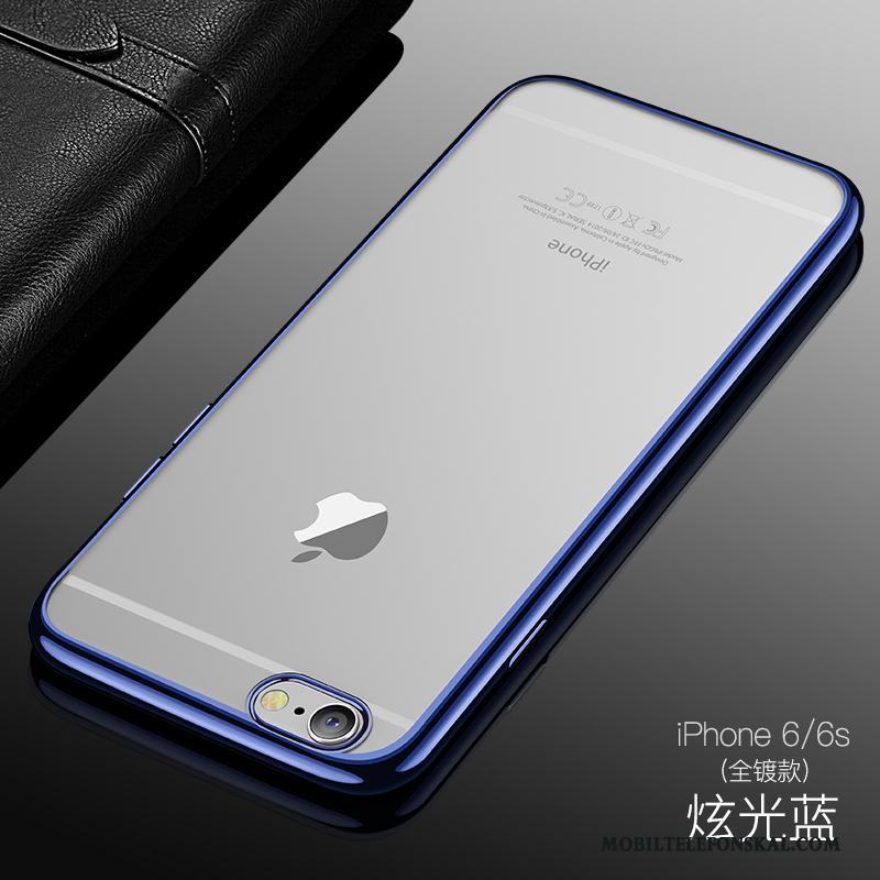 iPhone 6/6s Fallskydd Silikon Transparent Plating Blå Skal Telefon Ny