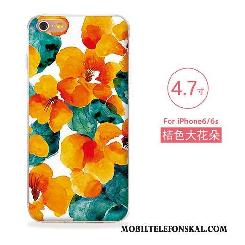 iPhone 6/6s Lättnad Skal Telefon Fodral Blommor Konst Ny Blå