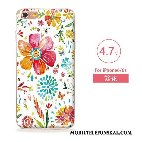 iPhone 6/6s Lättnad Skal Telefon Fodral Blommor Konst Ny Blå