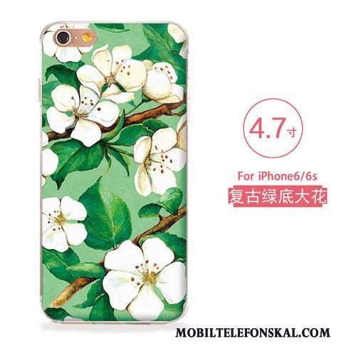 iPhone 6/6s Lättnad Skal Telefon Fodral Blommor Konst Ny Blå