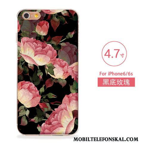 iPhone 6/6s Lättnad Skal Telefon Fodral Blommor Konst Ny Blå