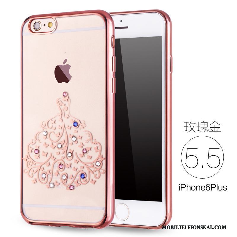 iPhone 6/6s Plus Fallskydd Mjuk Lyxiga Skal Telefon Silikon Rosa Guld Strass