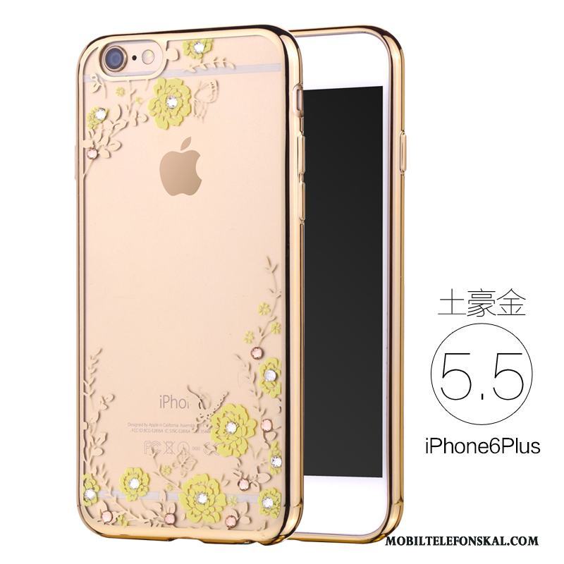 iPhone 6/6s Plus Fallskydd Mjuk Lyxiga Skal Telefon Silikon Rosa Guld Strass