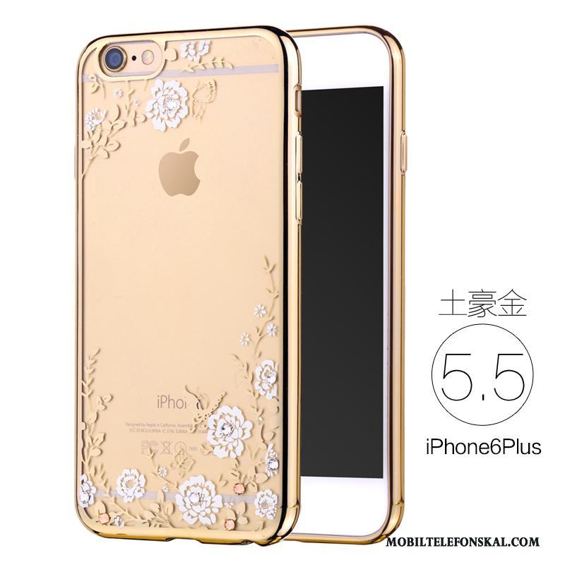 iPhone 6/6s Plus Fallskydd Mjuk Lyxiga Skal Telefon Silikon Rosa Guld Strass