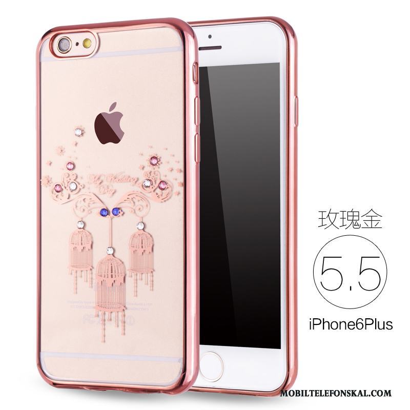 iPhone 6/6s Plus Fallskydd Mjuk Lyxiga Skal Telefon Silikon Rosa Guld Strass