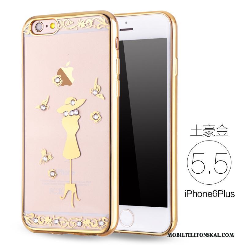 iPhone 6/6s Plus Fallskydd Mjuk Lyxiga Skal Telefon Silikon Rosa Guld Strass