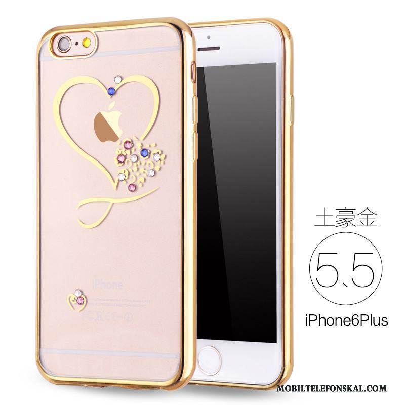 iPhone 6/6s Plus Fallskydd Mjuk Lyxiga Skal Telefon Silikon Rosa Guld Strass