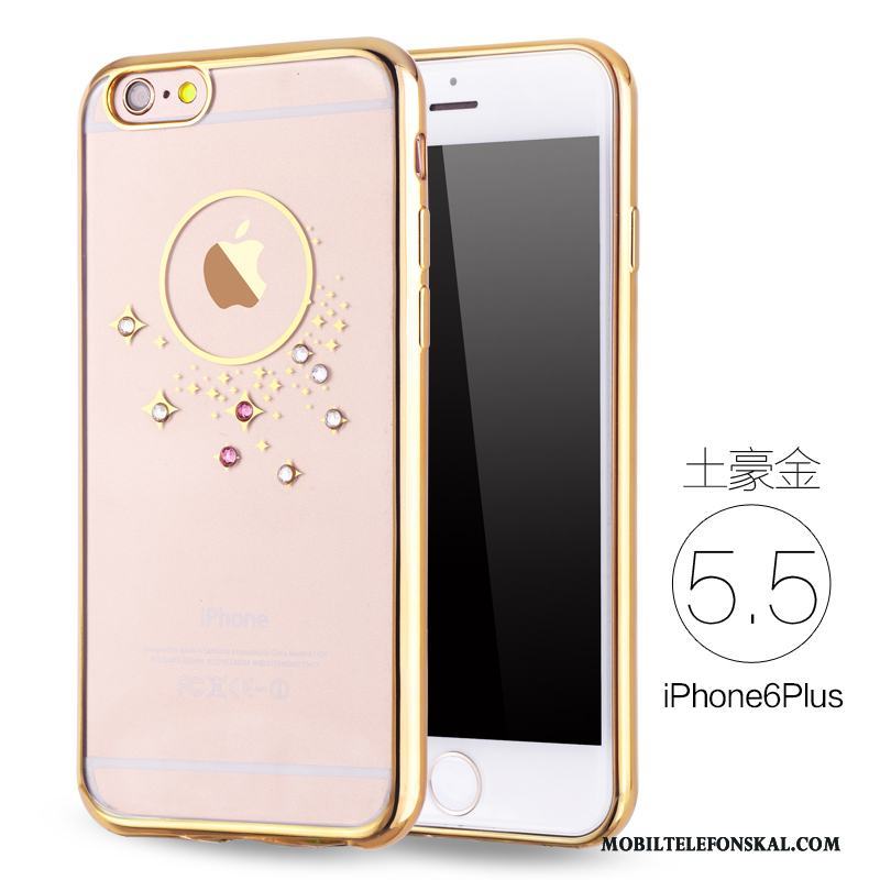 iPhone 6/6s Plus Fallskydd Mjuk Lyxiga Skal Telefon Silikon Rosa Guld Strass