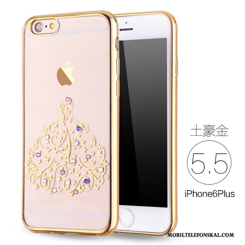 iPhone 6/6s Plus Fallskydd Mjuk Lyxiga Skal Telefon Silikon Rosa Guld Strass