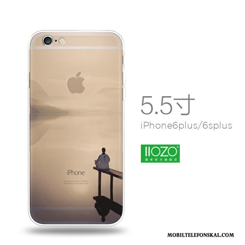 iPhone 6/6s Plus Kinesisk Stil Lyxiga Mjuk Silikon Skal Mobil Telefon Blå