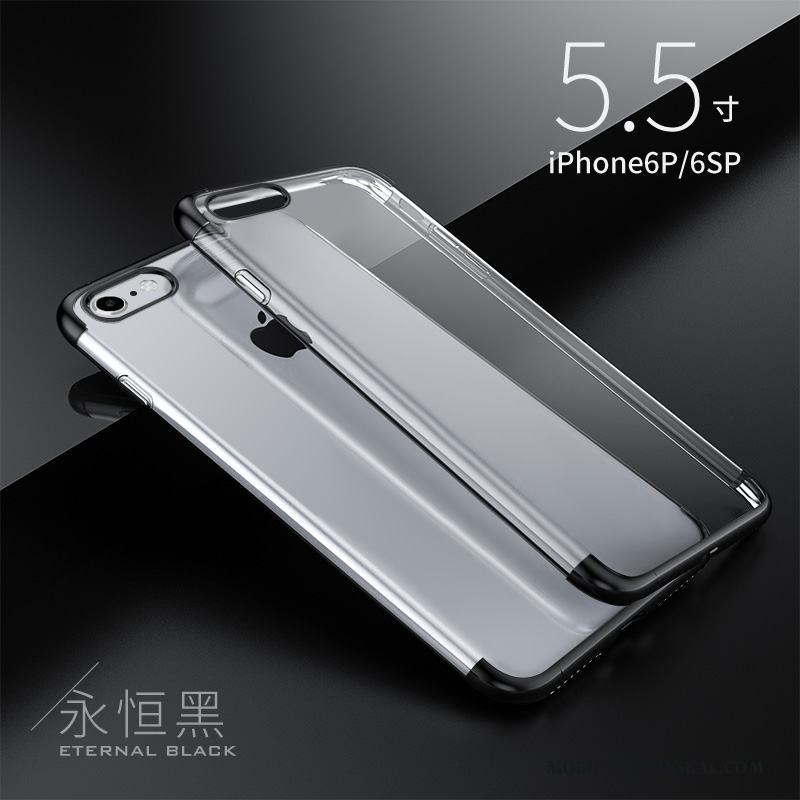 iPhone 6/6s Plus Mjuk All Inclusive Skal Silikon Plating Transparent Röd