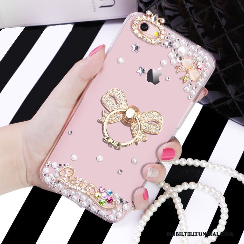 iPhone 6/6s Plus Rosa Support Skal Skydd Strass Mjuk Transparent