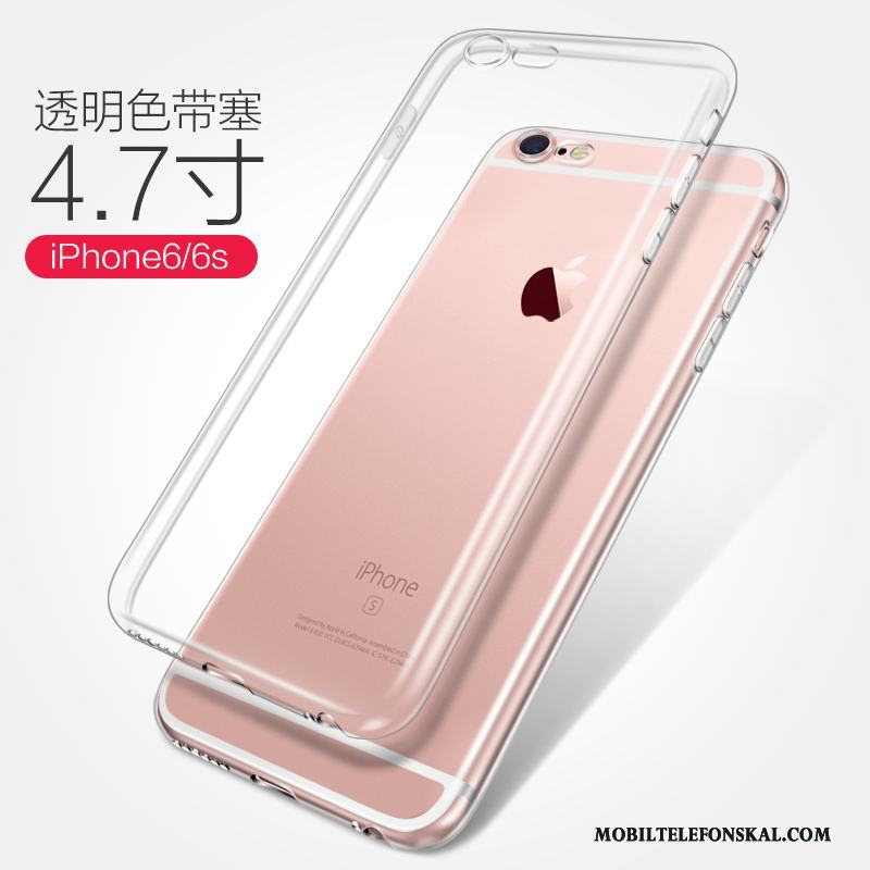 iPhone 6/6s Plus Silikon Mjuk Transparent Fodral Fallskydd Rosa Skal Telefon