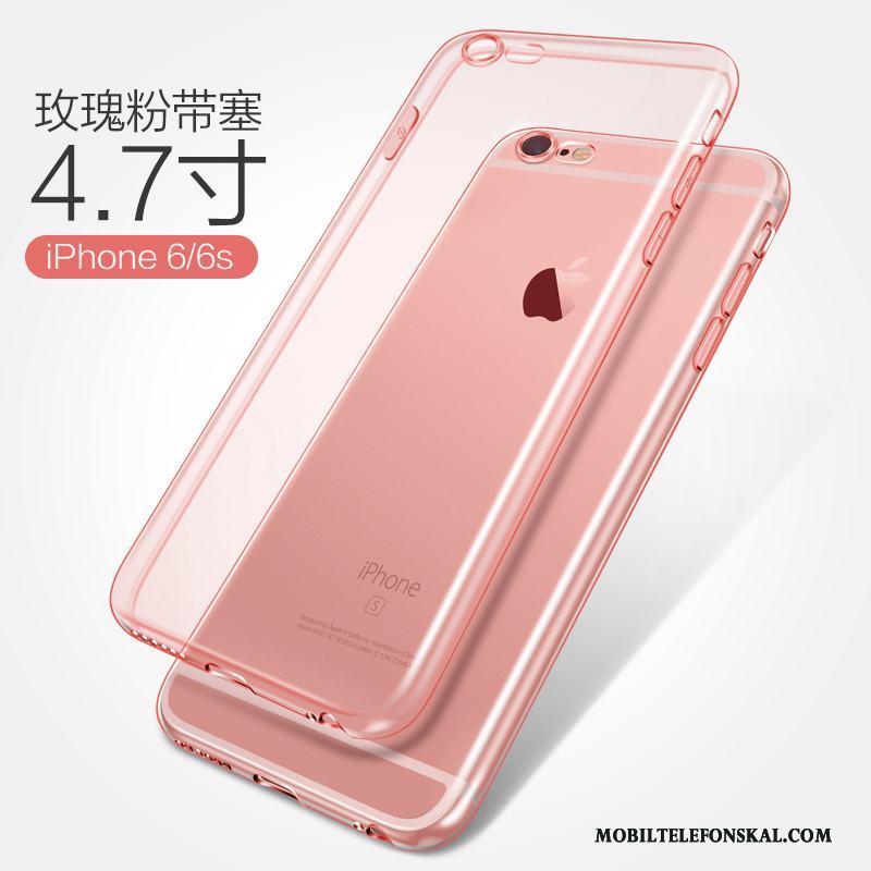 iPhone 6/6s Plus Silikon Mjuk Transparent Fodral Fallskydd Rosa Skal Telefon